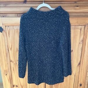 Antonio Melani Sweater Black Silver Textured Women's Large